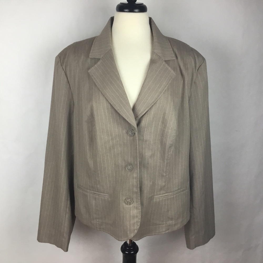 Lane Bryant Women Blazer Stripes Long Sleeve Sz 24